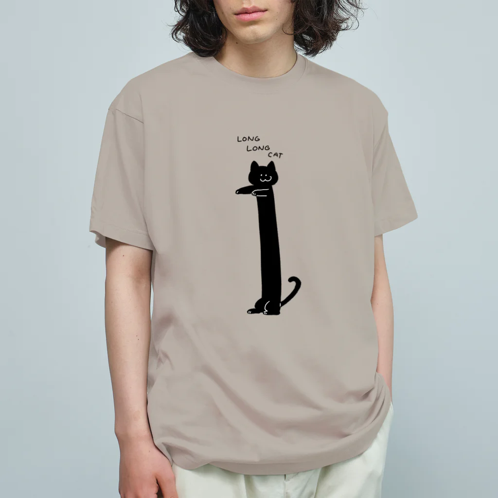 あふぐろ屋のLONG LONG CAT オーガニックコットンTシャツ