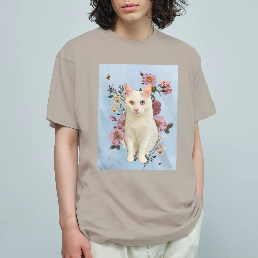 ユニコの肉球の花ユニコ オーガニックコットンTシャツ