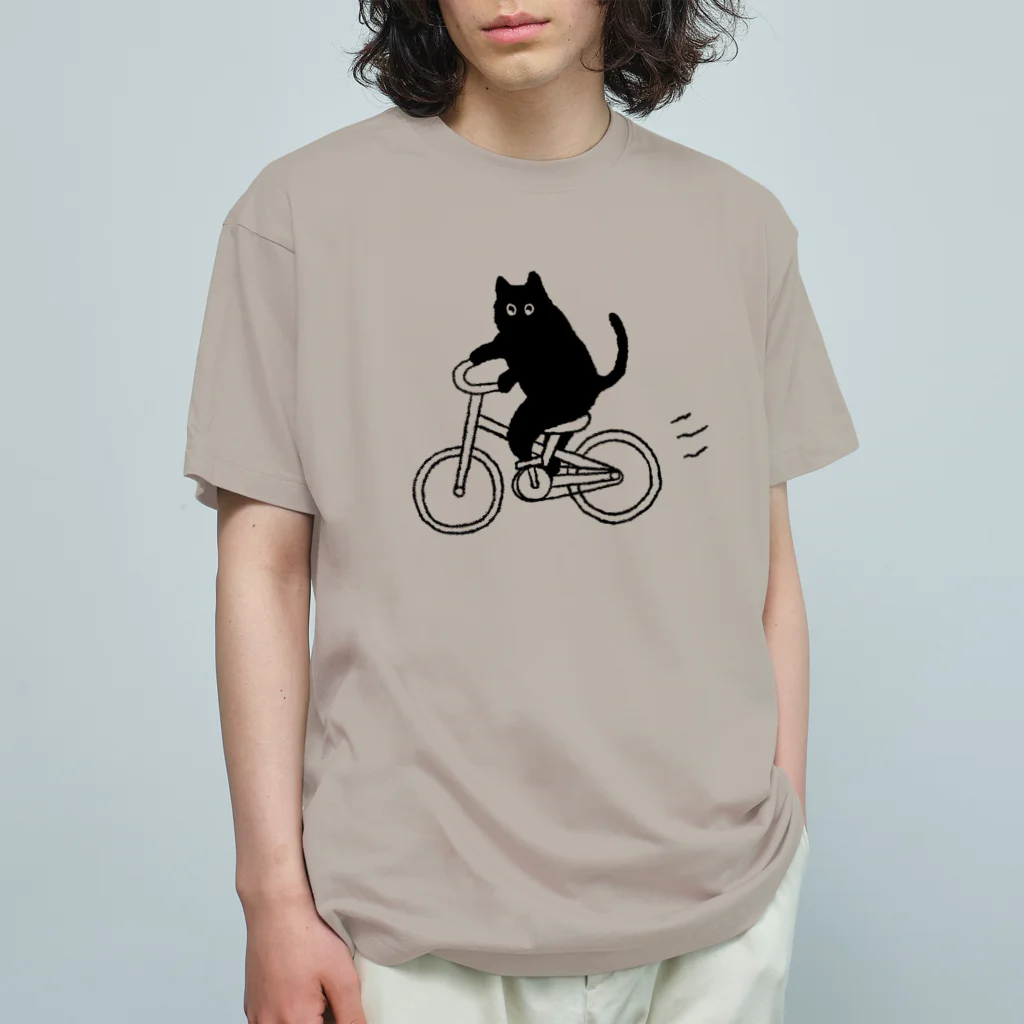 k_oの自転車に乗ったねこ Cycling cat オーガニックコットンTシャツ