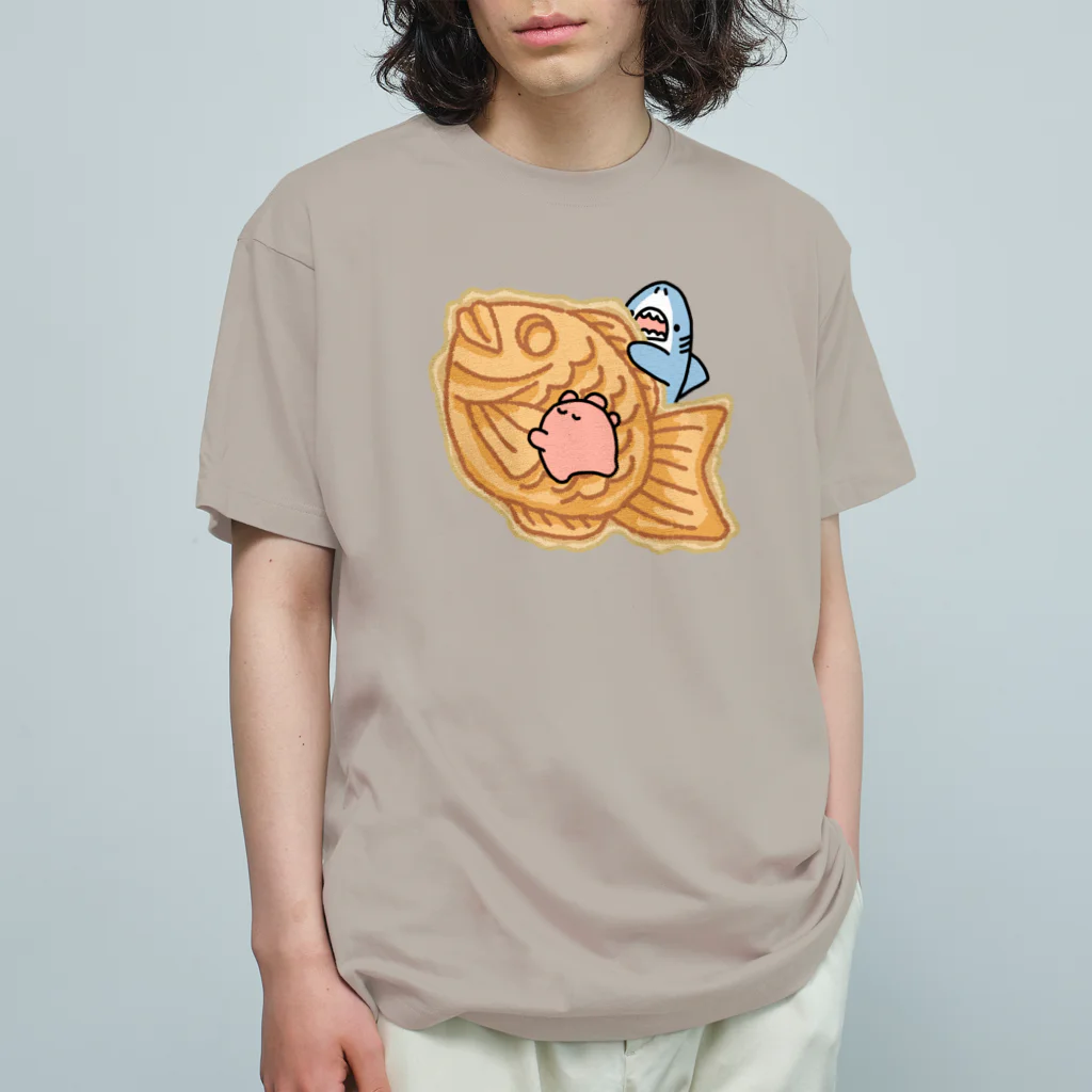 サメとメンダコ[namelessmm2]のたい焼き食べたいサメとメンダコ Organic Cotton T-Shirt