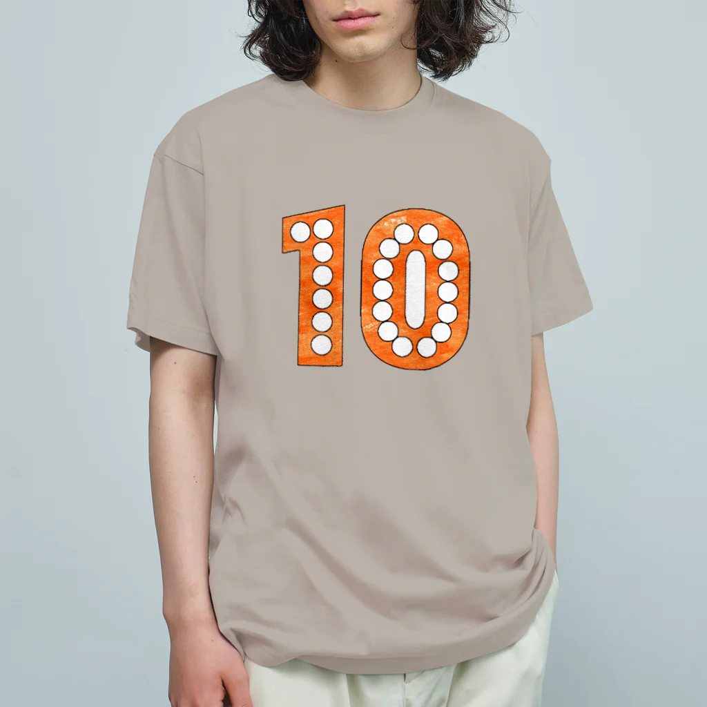 ハッピーピープル。のナンバーTシャツ。10。 オーガニックコットンTシャツ