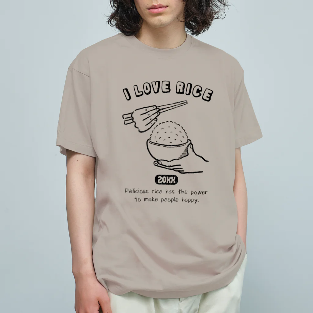 mincruのI love rice. オーガニックコットンTシャツ