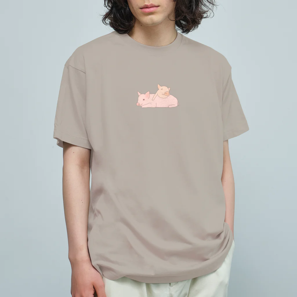 Hihitoの2ひきのこぶた オーガニックコットンTシャツ