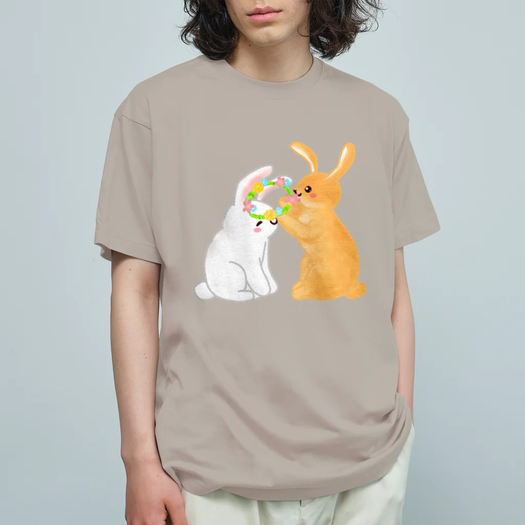 Lily bird（リリーバード）のうさぎ 花冠をプレゼント Organic Cotton T-Shirt