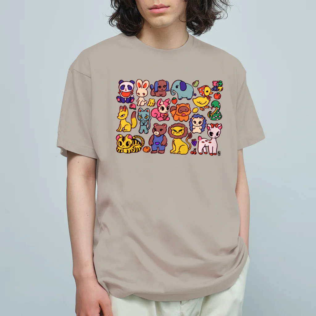 中村杏子のデフォルメどうぶつ オーガニックコットンTシャツ