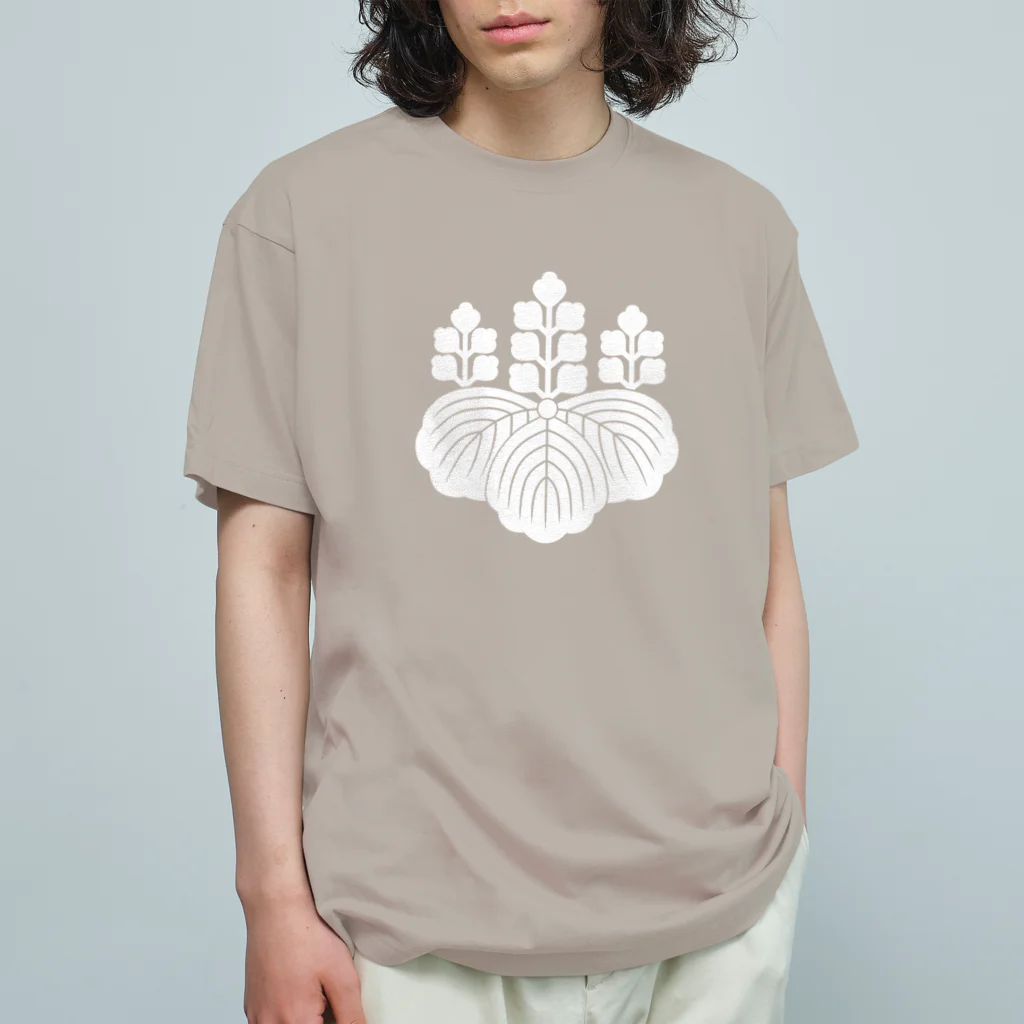 戦国神社 -戦国グッズ専門店-の豊臣秀吉/太閤/五七の桐/ホワイト Organic Cotton T-Shirt