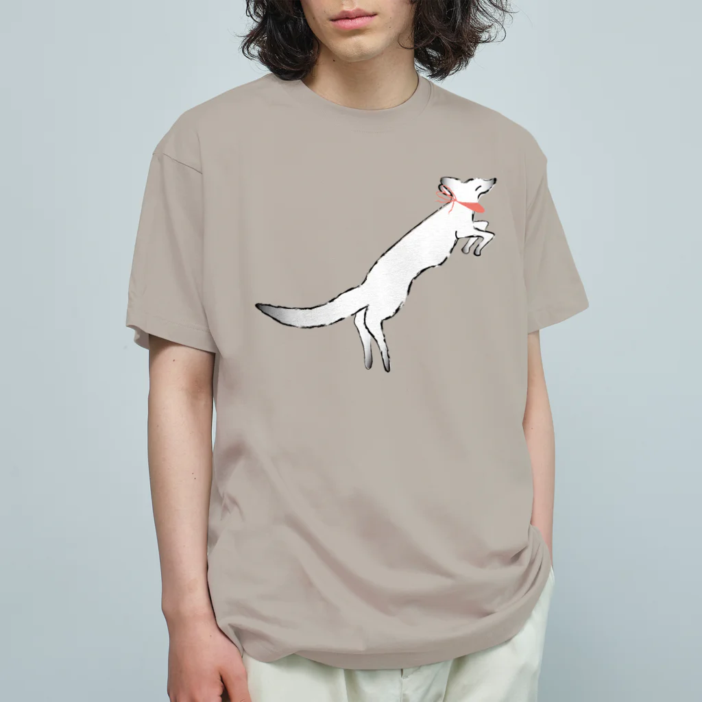 Amiの狐の手毬唄-鳥居狛狐弐- オーガニックコットンTシャツ