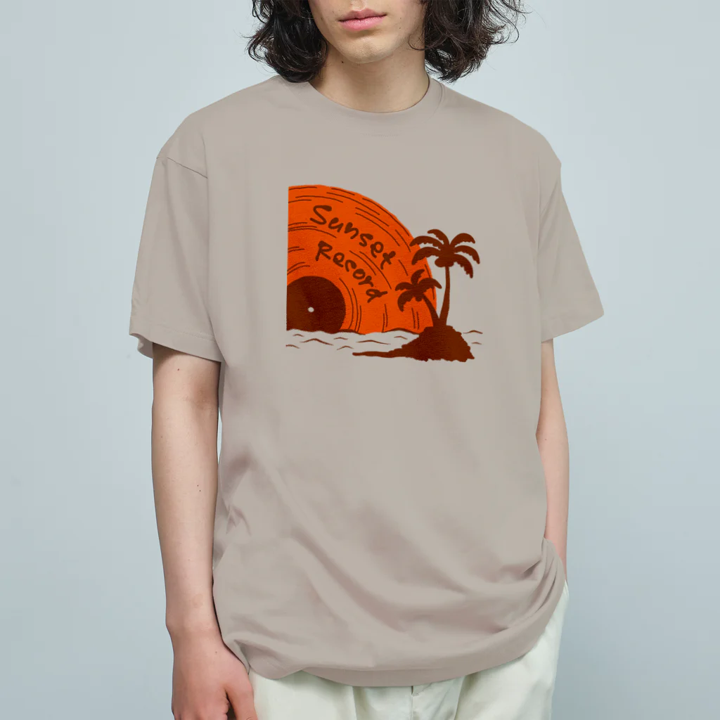 sandy-mのサンセットレコード ヴィンテージ風 Organic Cotton T-Shirt