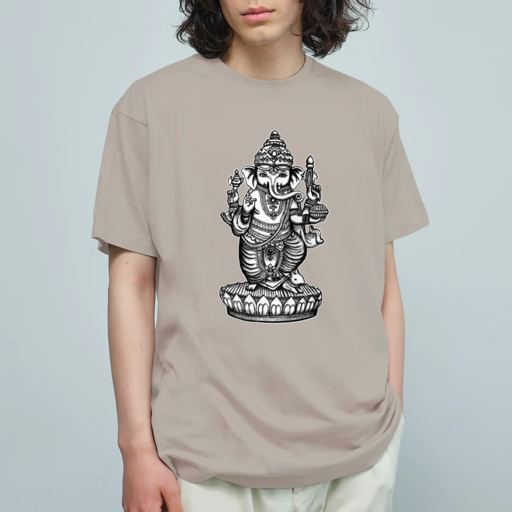 絵描きのunicoのどっとガネーシャ オーガニックコットンTシャツ