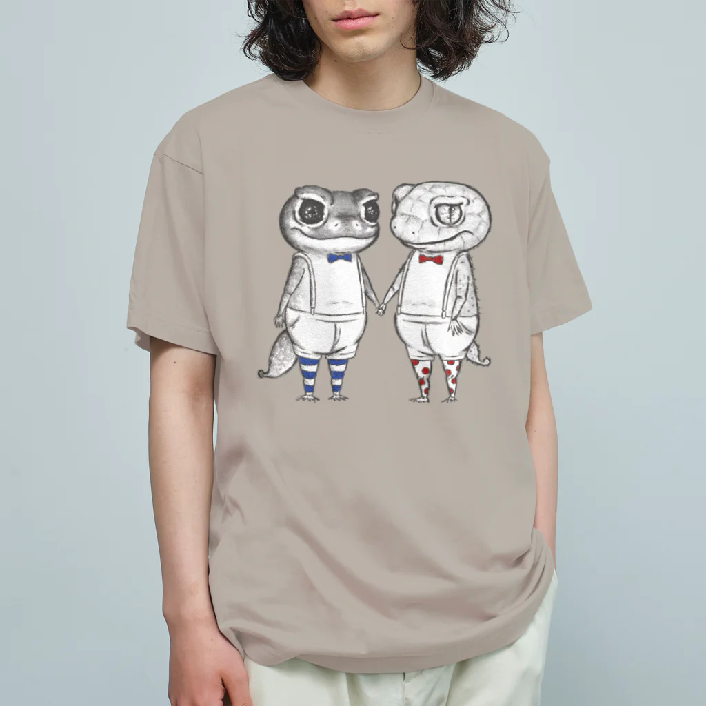 MIKAERUのナメハダタマオヤモリさんとオニタマオヤモリさん Organic Cotton T-Shirt