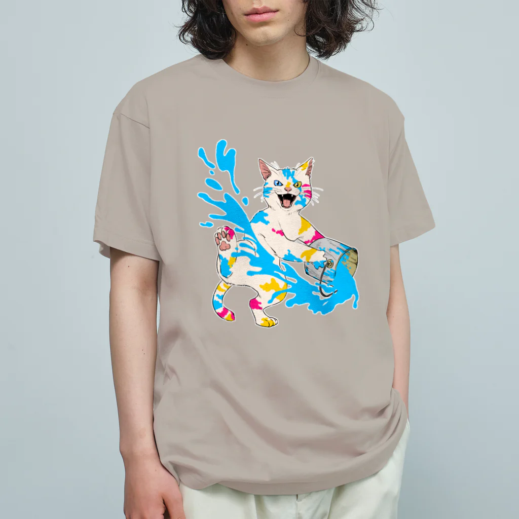 あふぐろ屋のペンキ猫（両面） Organic Cotton T-Shirt