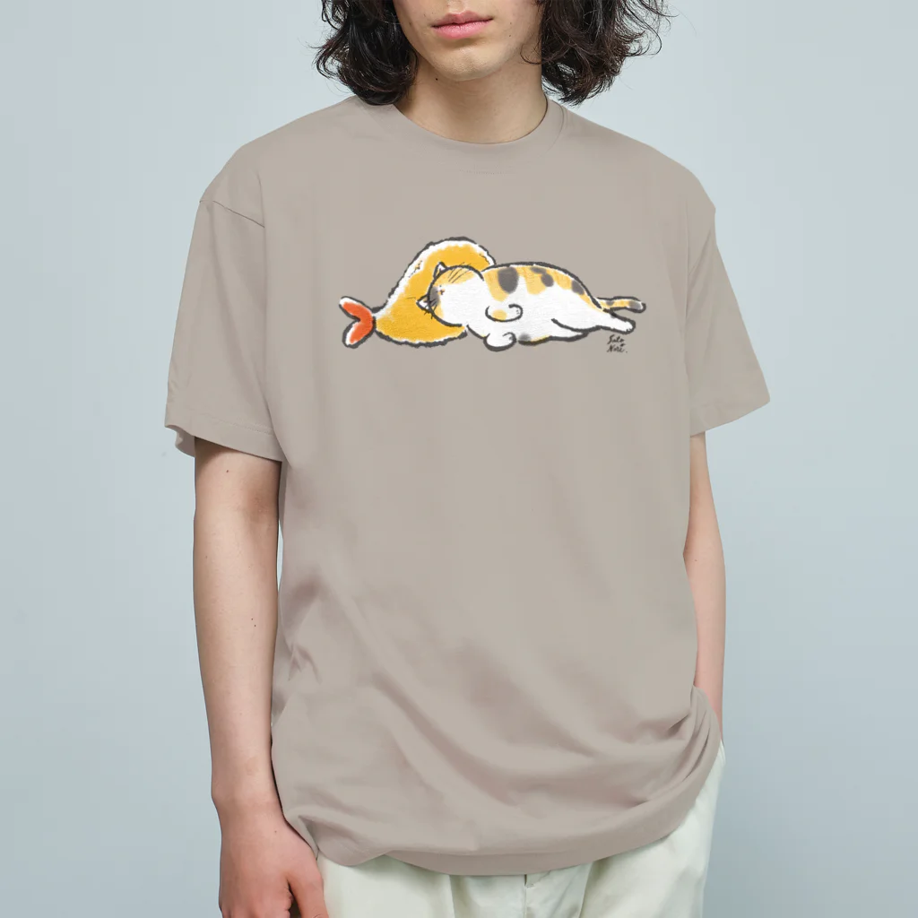 サトウノリコ*のピスピスゆーて寝るネコ【しまミケ】 Organic Cotton T-Shirt