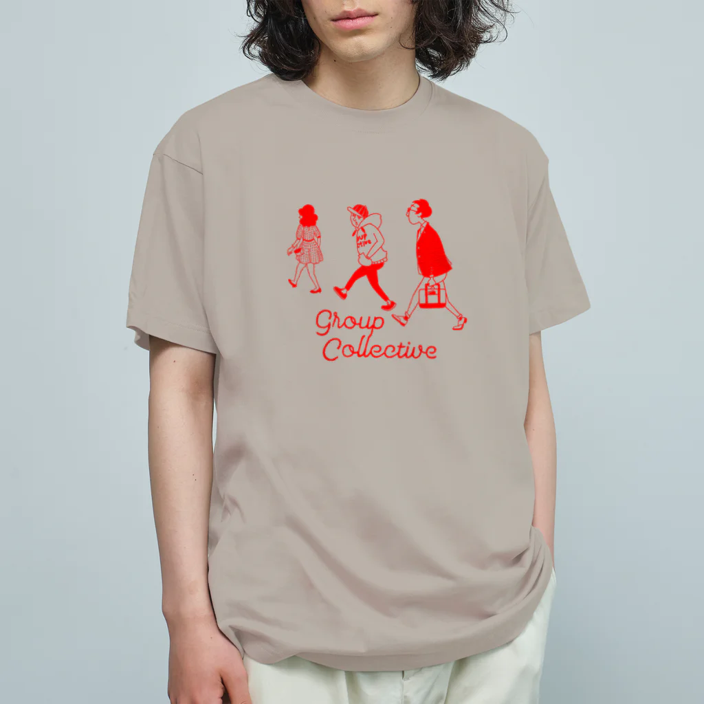 hilo tomula トムラ ヒロのGroup Collective Red Organic Cotton T-Shirt