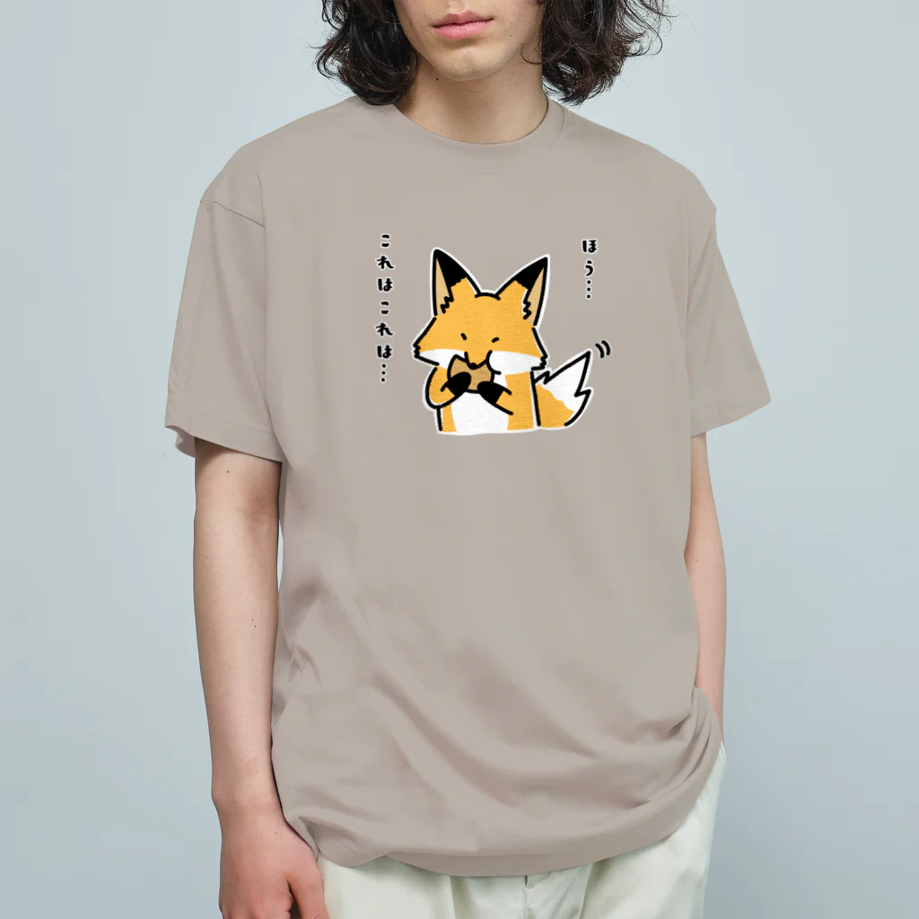  Millefy's shopのかぶりつく、キツネ オーガニックコットンTシャツ