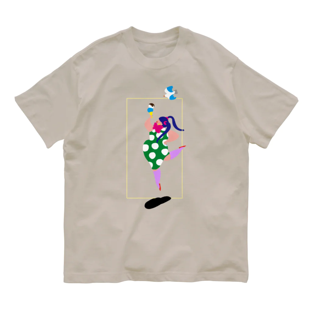 fig-treeの水玉の女01 オーガニックコットンTシャツ