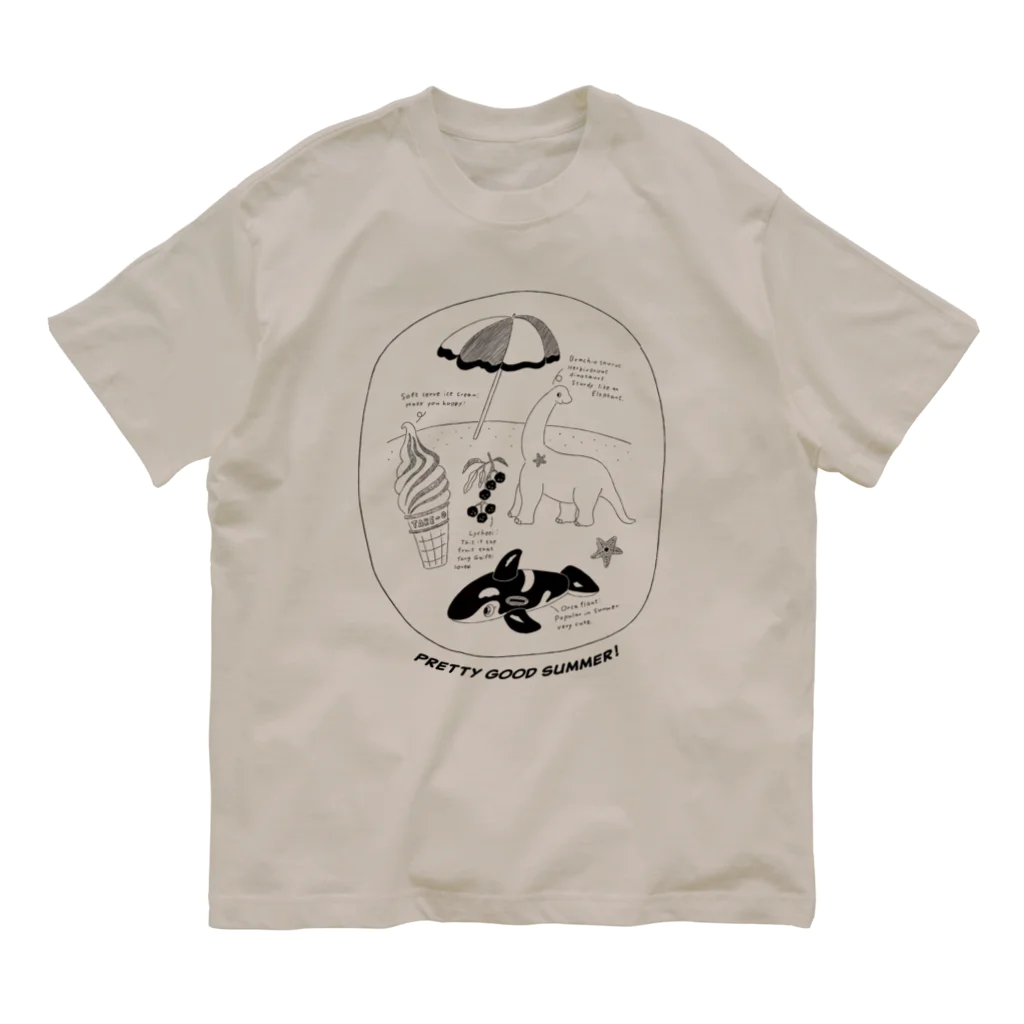 Futakawa Mayuのグッズショップの夏図鑑シリーズ　恐竜 Organic Cotton T-Shirt