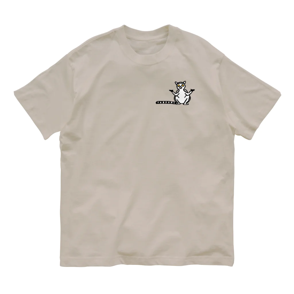 ゆるはんこ　tsuzzzのワオキツネザル オーガニックコットンTシャツ