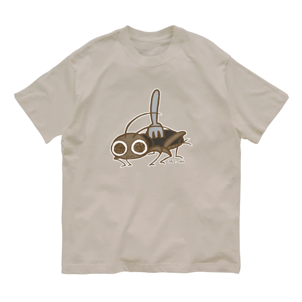 ﾓﾘ('ω')ﾓﾘのコオロギ食02 オーガニックコットンTシャツ