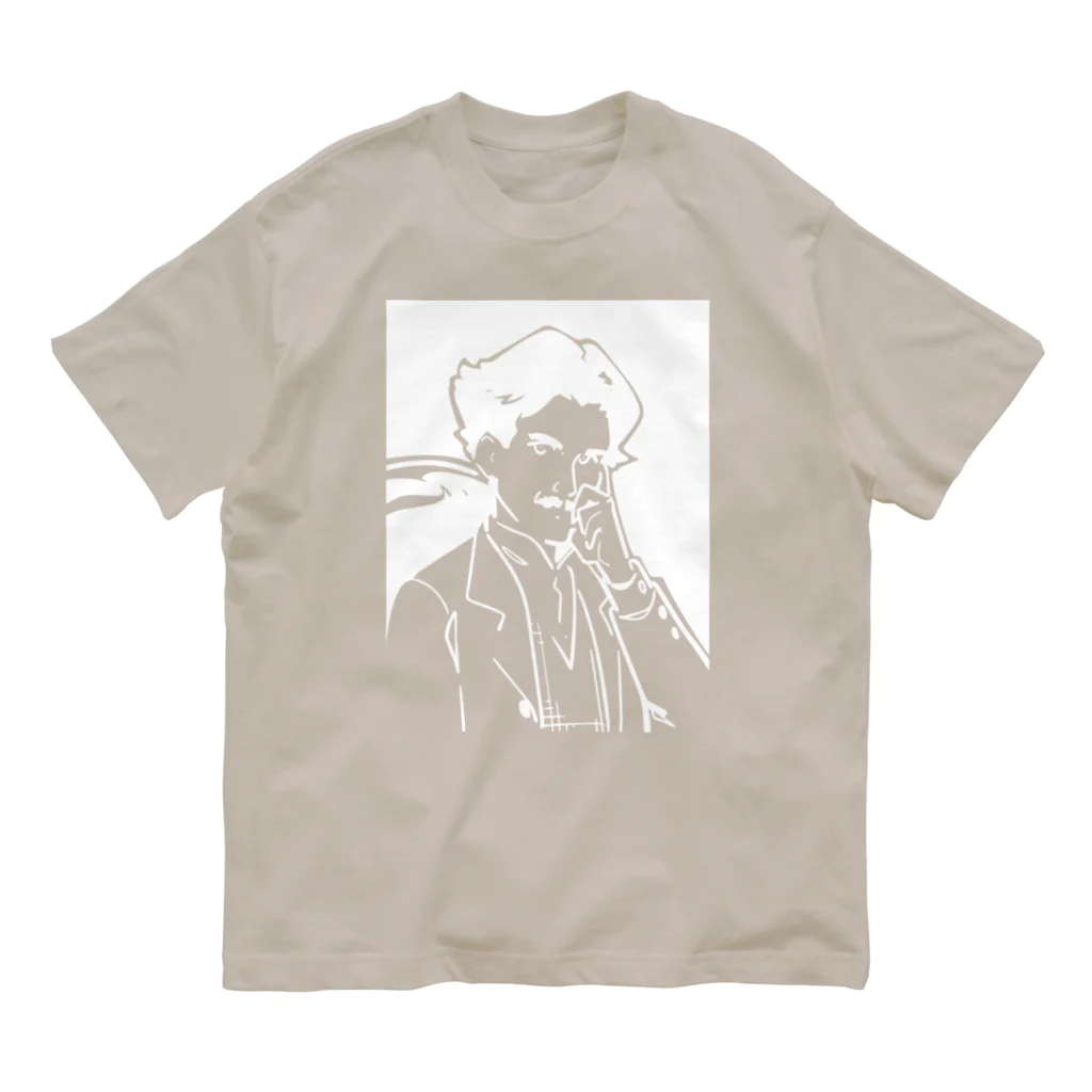 山形屋米店の白版＿ニコラ・テスラ Organic Cotton T-Shirt