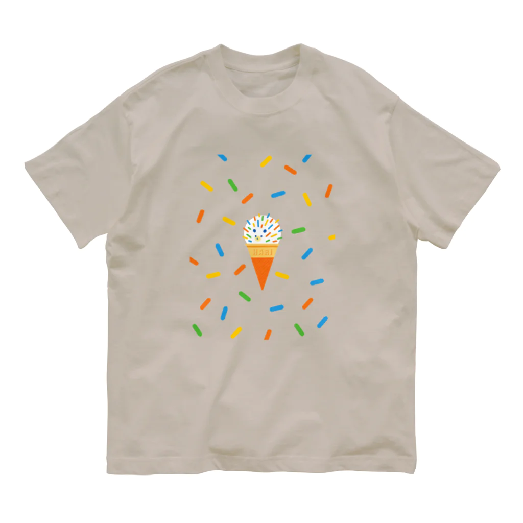 osakana's SHOPのぷんぷんハリネズミのシュガースプレーアイス🍨Tシャツパターン オーガニックコットンTシャツ