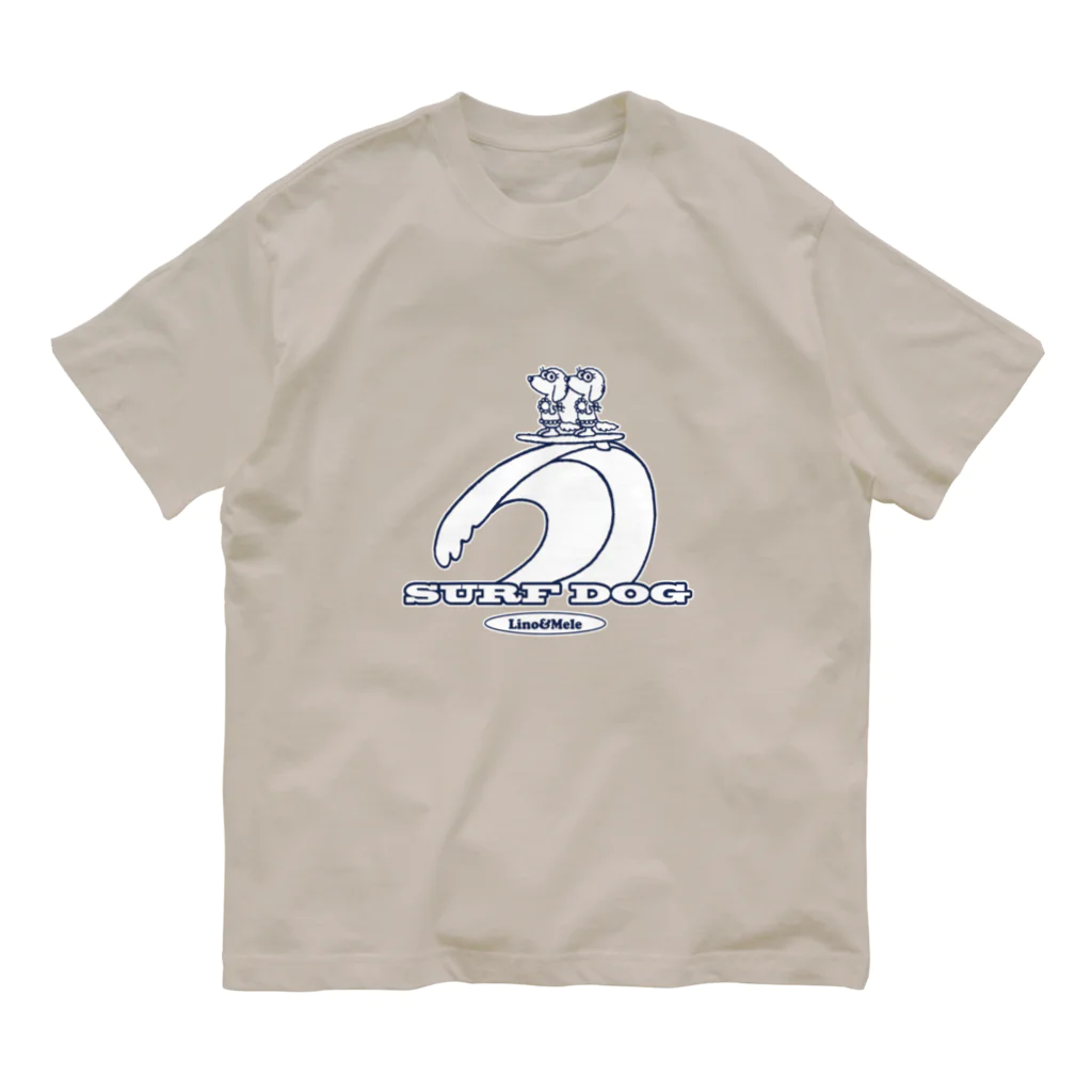 ゆるふわんにゃんのリノメレSURF DOGブルーライン Organic Cotton T-Shirt