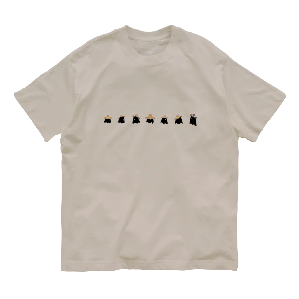 きのうの雑貨店のおばけちゃんたちの夏　黒 Organic Cotton T-Shirt