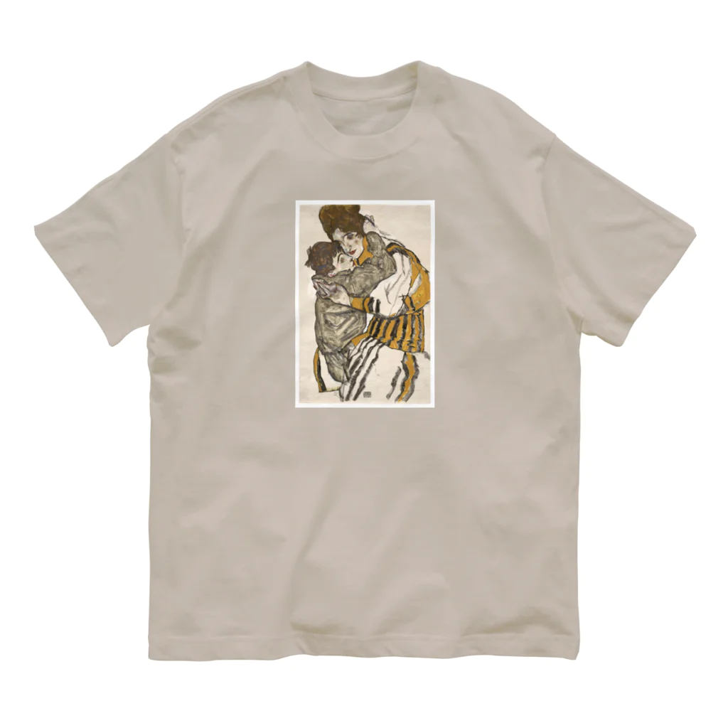 世界の絵画アートグッズのエゴン・シーレ《シーレの妻と小さな甥っ子》 オーガニックコットンTシャツ