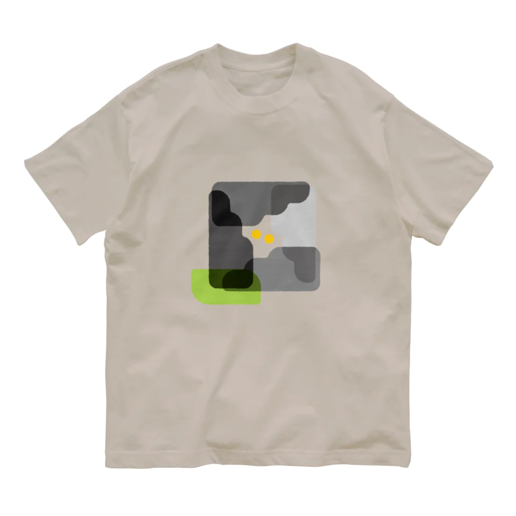 おばけ植物園のしかく花のおばけ（モノクロ） Organic Cotton T-Shirt