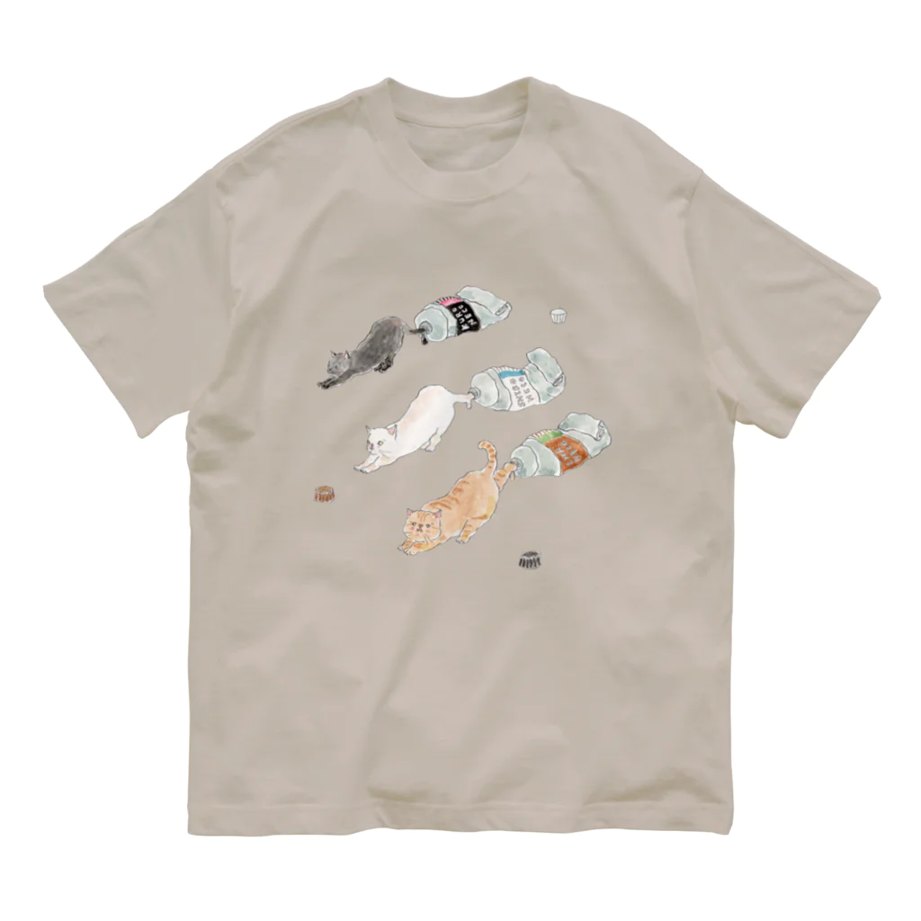 トコロコムギの絵の具にゃんこ Organic Cotton T-Shirt