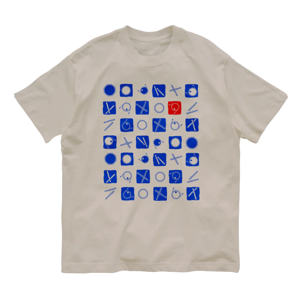 音楽と和の雑貨屋　たむたむの【ドラムの日2022】ドラム市松 Organic Cotton T-Shirt