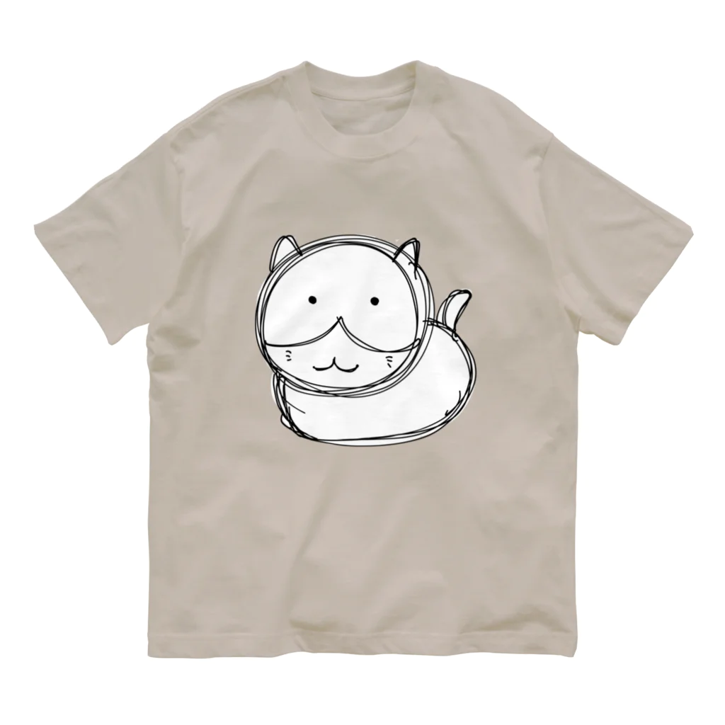 ばんちゃ🐱にゃんこ恩返しショップのラフにゃんこ オーガニックコットンTシャツ