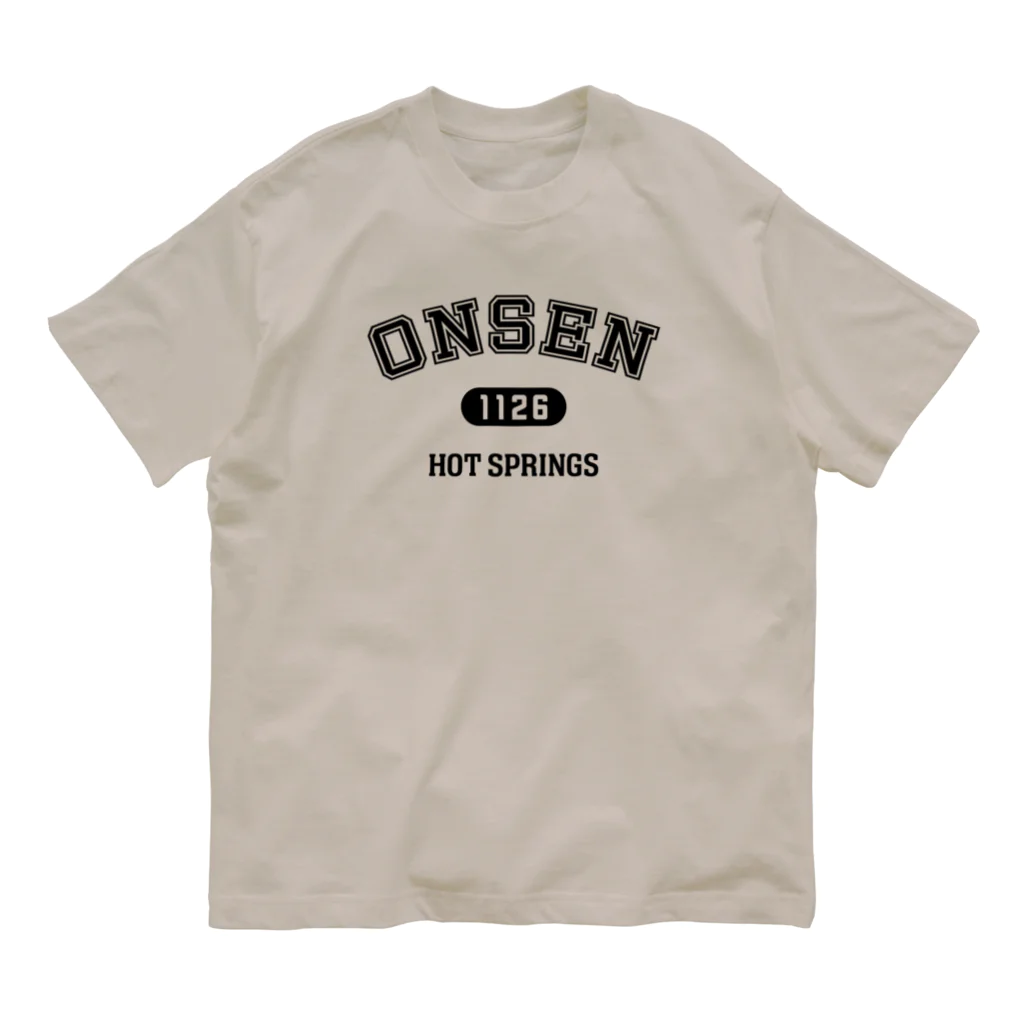 kg_shopのONSEN (ブラック) オーガニックコットンTシャツ