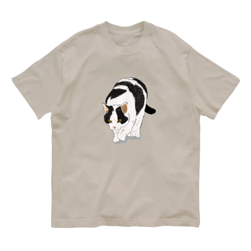 小鳥と映画館の狙うネコ Organic Cotton T-Shirt