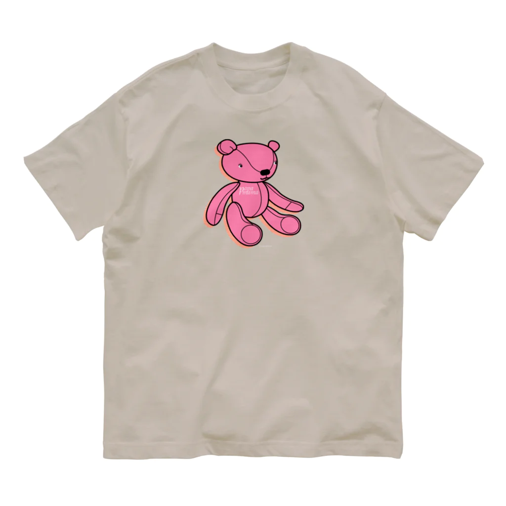 Illustrator Moca&Ram shopのpapamama Teddy bear🐻/ パパママ テディベア Organic Cotton T-Shirt