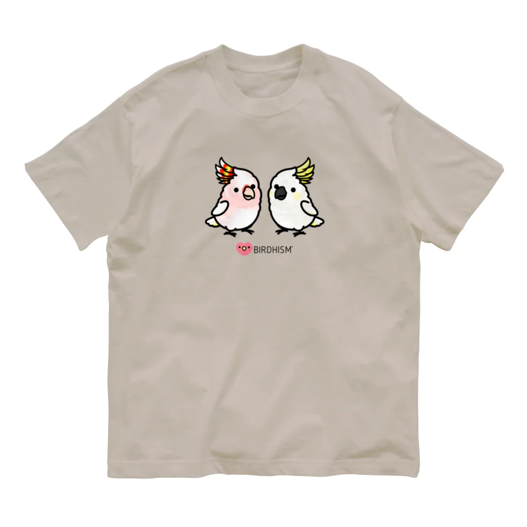 Cody the Lovebirdの仲良しクルマサカオウム&キバタン Chubby Bird Organic Cotton T-Shirt