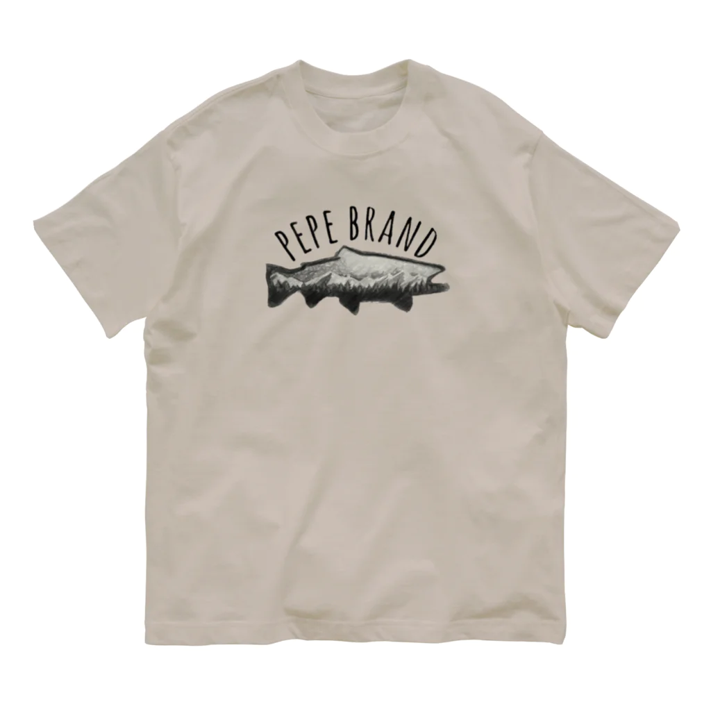  "pepe" Design'sのトラウト　ロゴ Organic Cotton T-Shirt