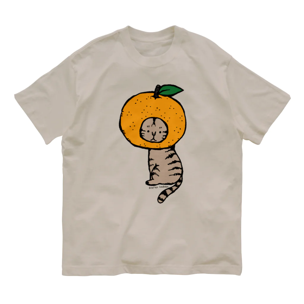 ほっかむねこ屋（アトリエほっかむ）のみかんかぶりねこ Organic Cotton T-Shirt