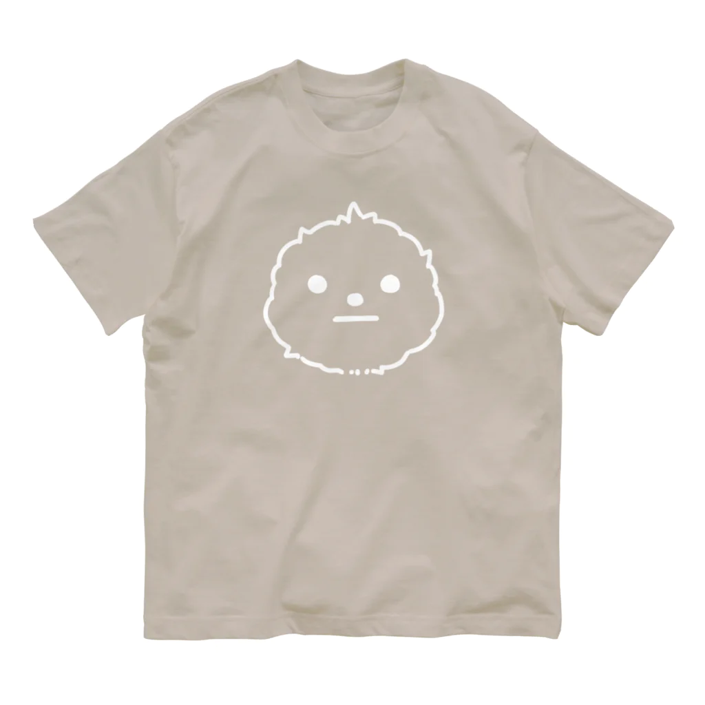 Mameyudoufuの【BIG】真顔まめゆ 白抜き (Tシャツ) オーガニックコットンTシャツ