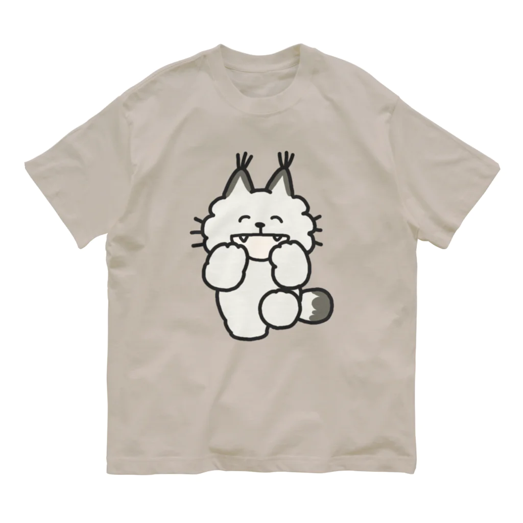    佐伯サエのヤマネコドングリ オーガニックコットンTシャツ