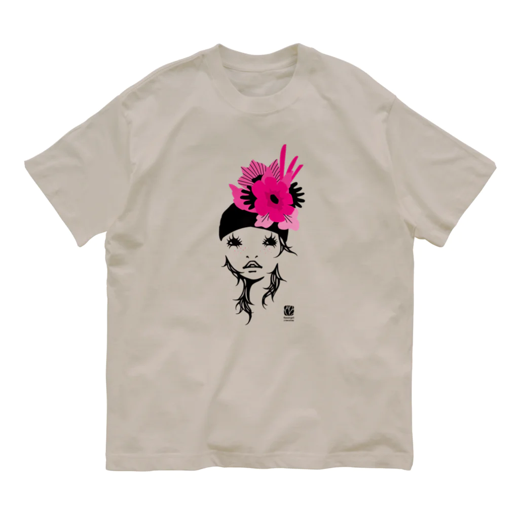 イラストレーターこたけゆか 公式オリジナルグッズのFlower girl Organic Cotton T-Shirt