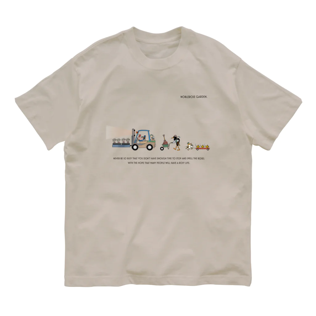 NOBLEROSEGRAFFITIのNRG.ローズメイク(BK) オーガニックコットンTシャツ