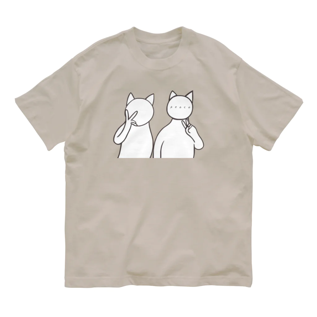 aiueoneko358のPeace！ オーガニックコットンTシャツ