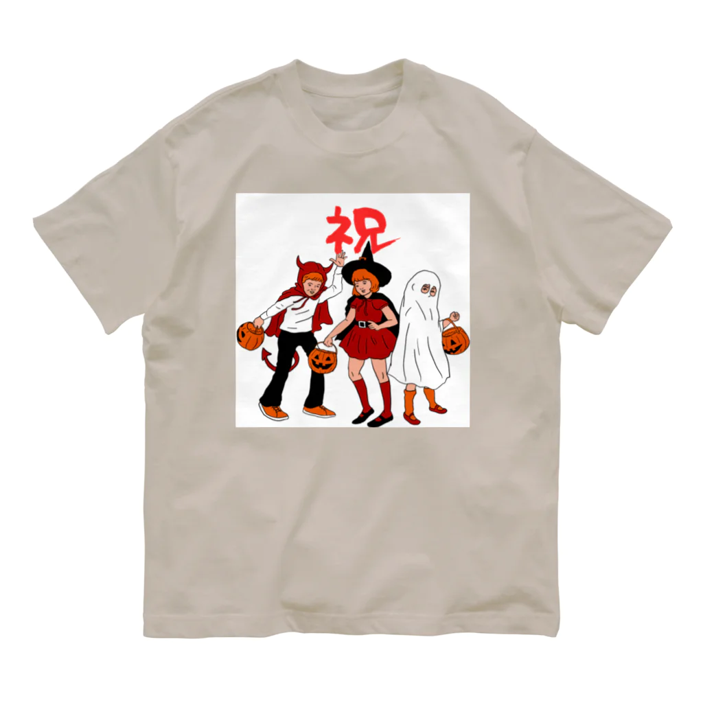suke-maruruのハロウィン祝 オーガニックコットンTシャツ