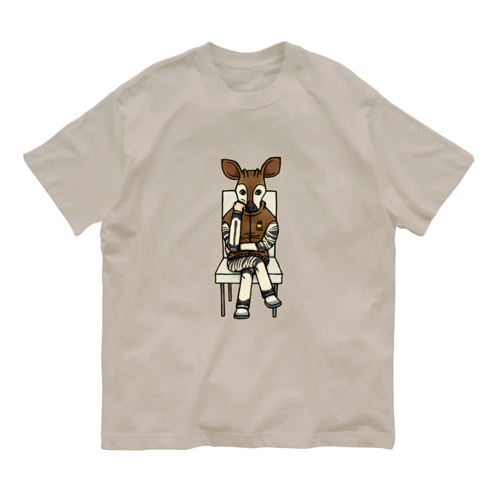 すとろべりーガムFactoryの物思いにふけるオカピ氏 Organic Cotton T-Shirt