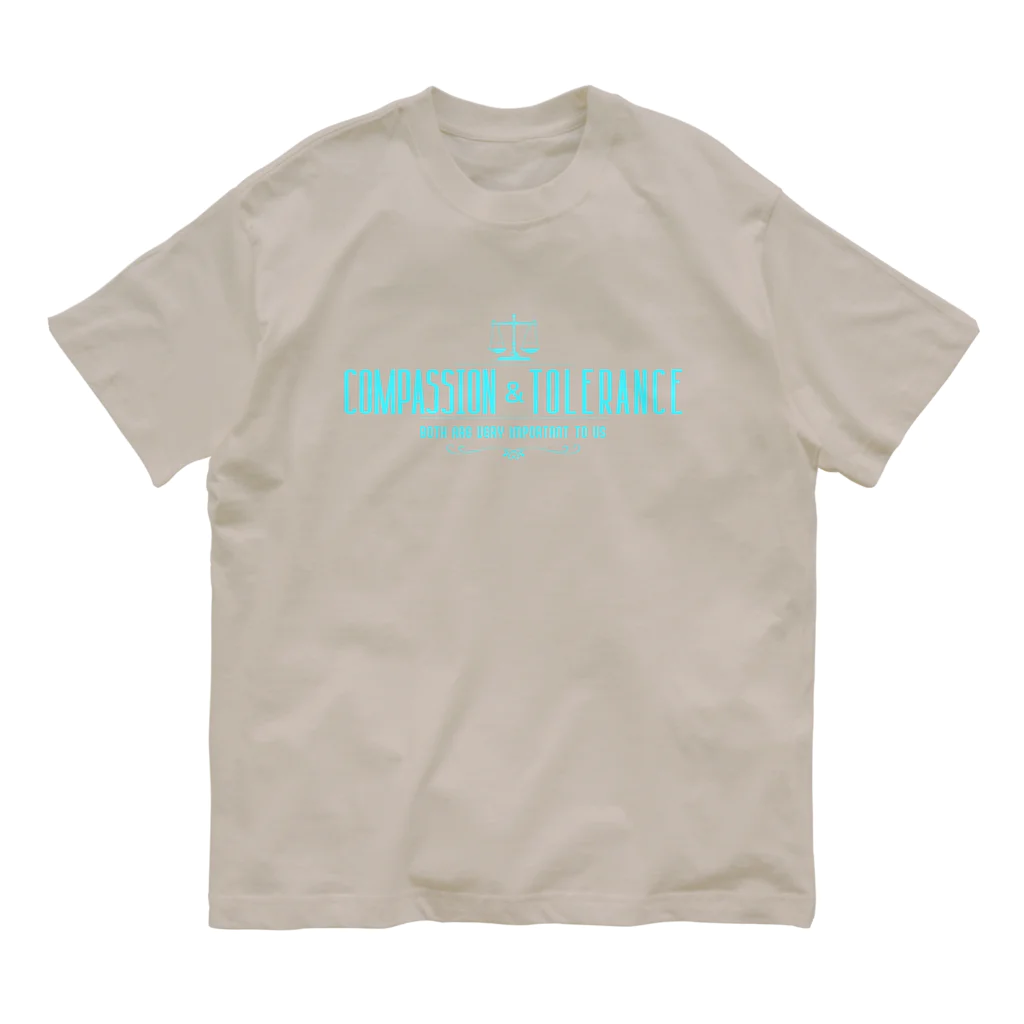 kazu_gのつりあう天秤（共感と寛容）（ブルー） オーガニックコットンTシャツ