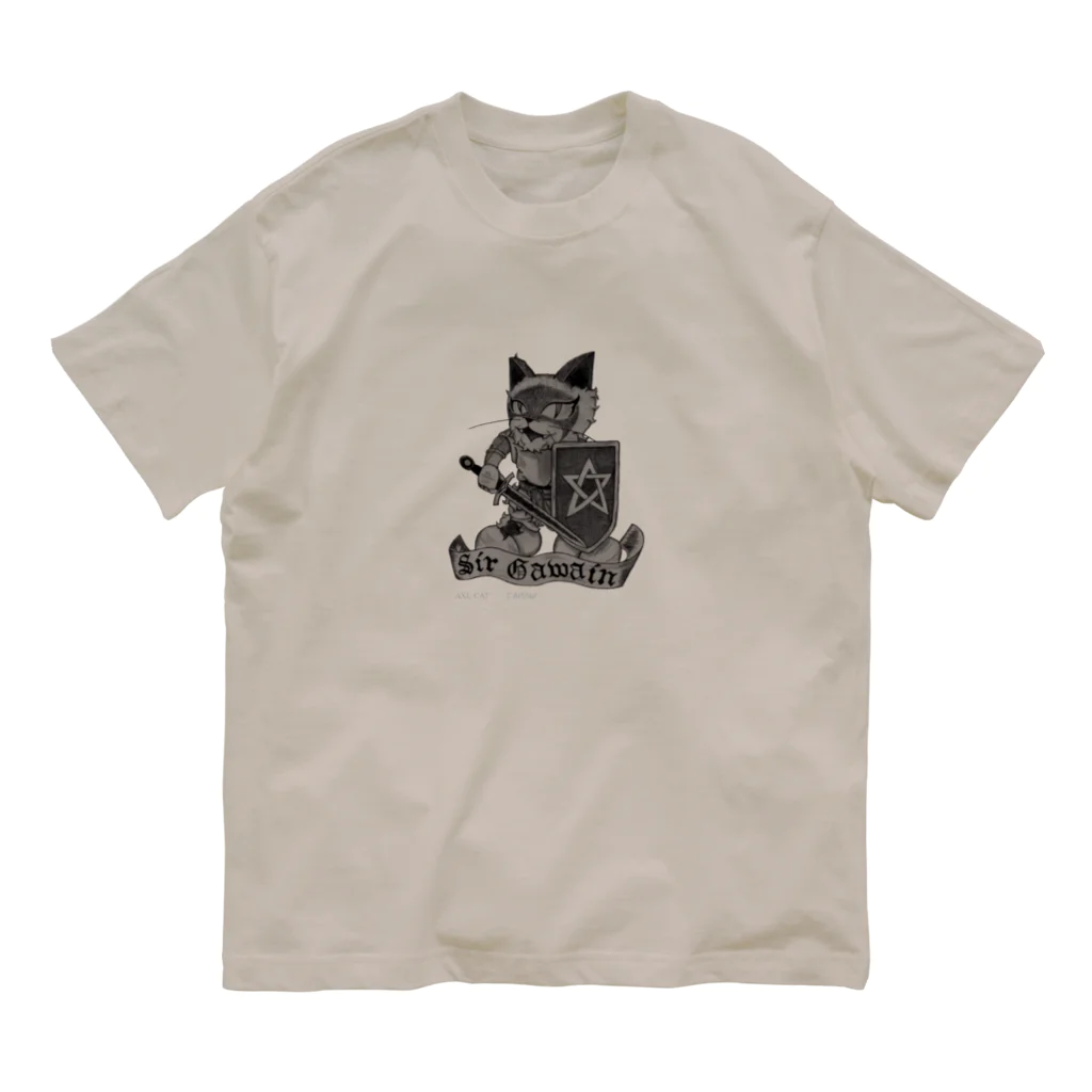 AXL CATのガウェイン (AXL CAT) オーガニックコットンTシャツ