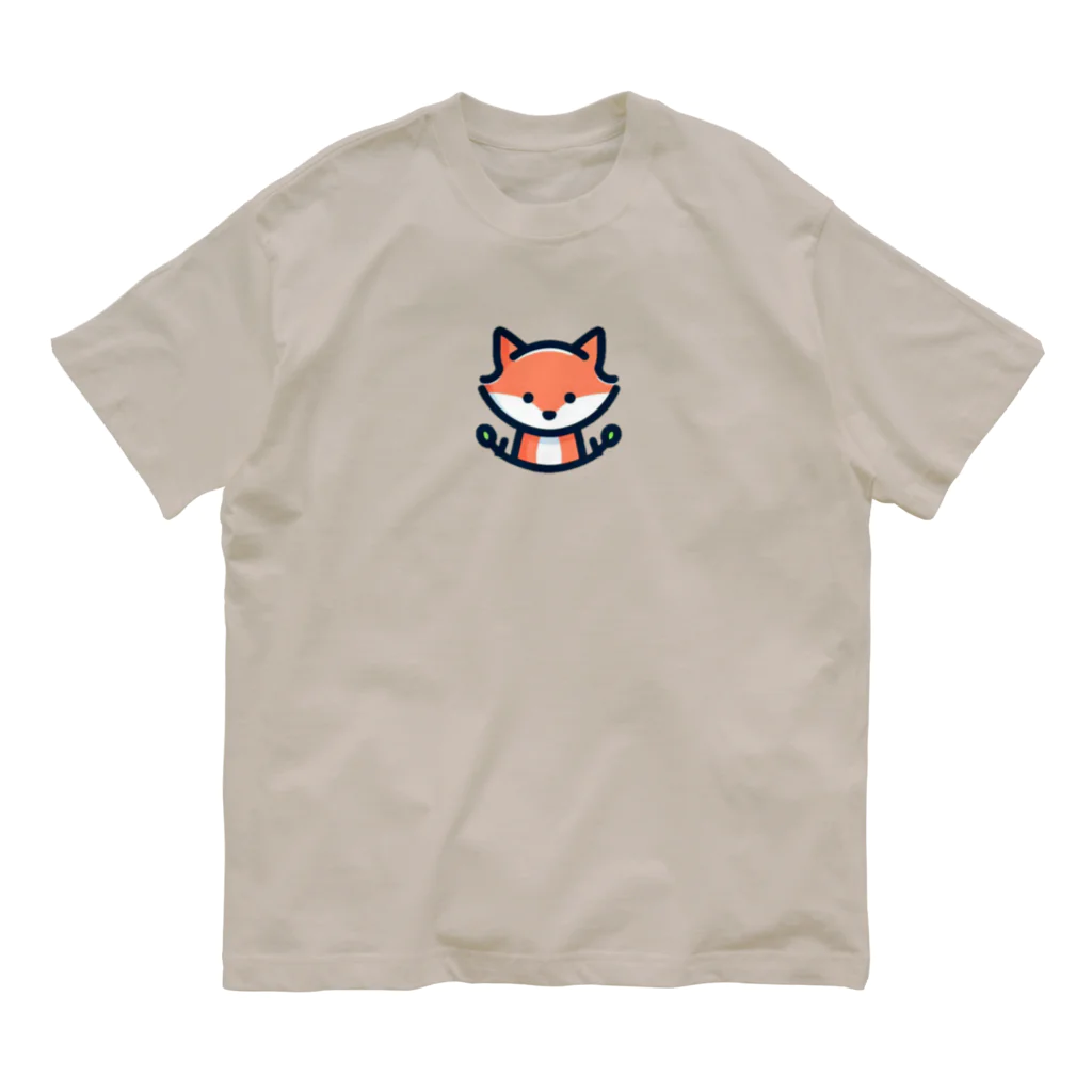 終わらない夢🌈の可愛い💕きつね🦊✨ オーガニックコットンTシャツ