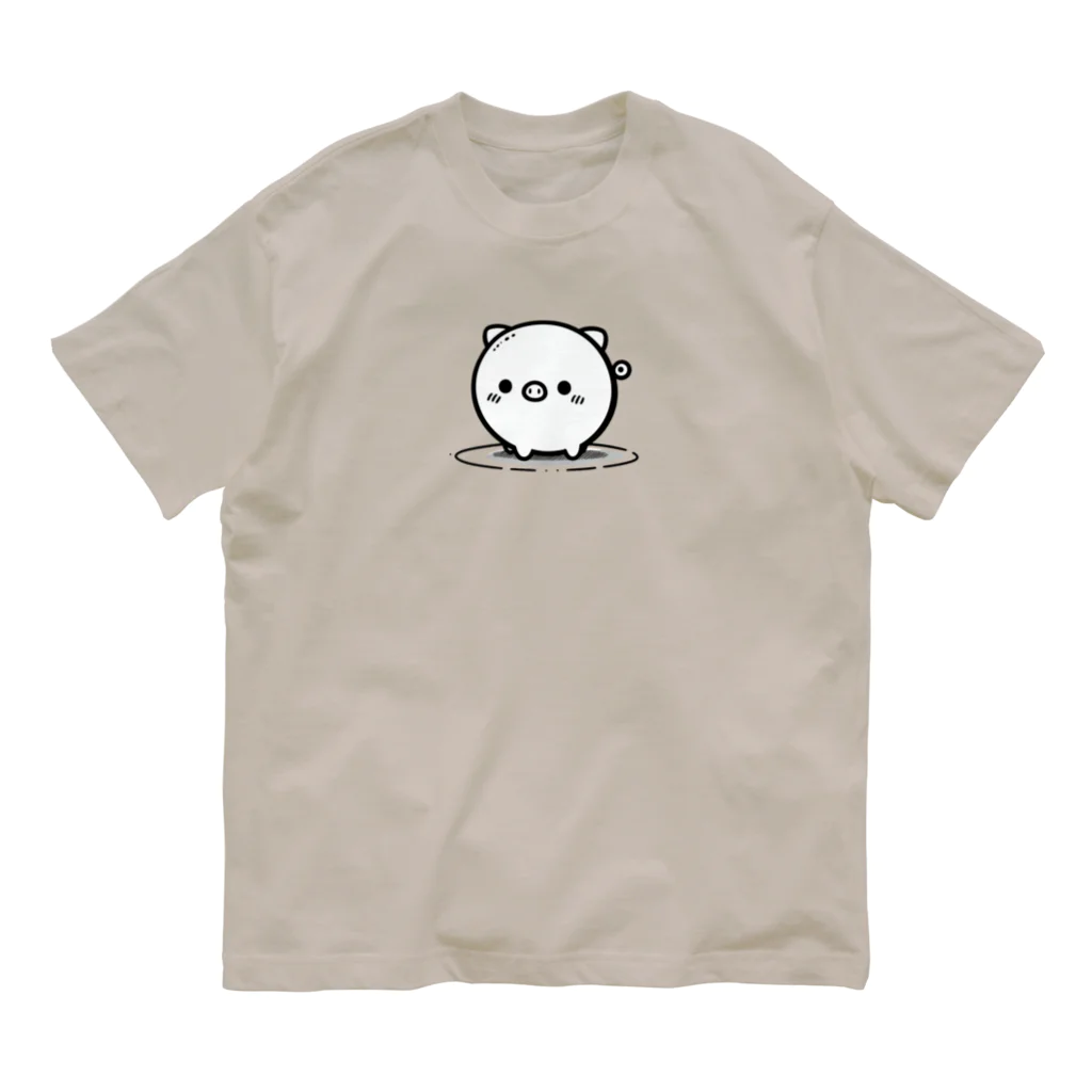 終わらない夢🌈のまんまる🐷ぶたちゃん😍 オーガニックコットンTシャツ