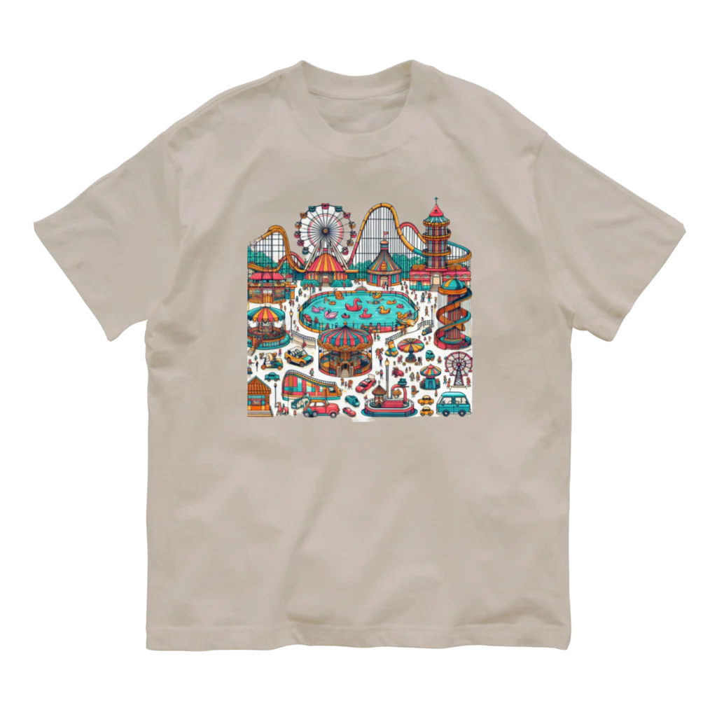 ぴくちゃー55の楽しい遊園地 オーガニックコットンTシャツ