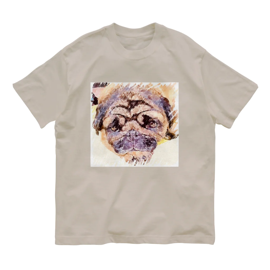 KenHana ハウスのパグ犬　花ちゃん オーガニックコットンTシャツ